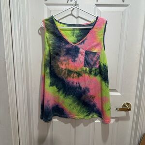 BRAND NEW SHEIN Tie-Dye Tank Top - Pink, Green, Blue